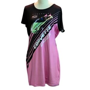 Chemistry Corvette Graphic T-Shirt Mini Dress Black & Pink Women size 1X